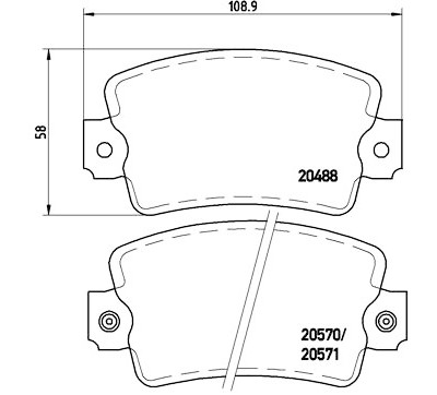Jogo de 4 pastilhas de freio BREMBO P 68 007