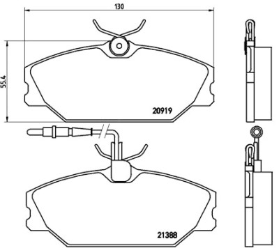 Jogo de 4 pastilhas de freio BREMBO P 68 014