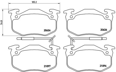 Jogo de 4 pastilhas de freio BREMBO P 68 015