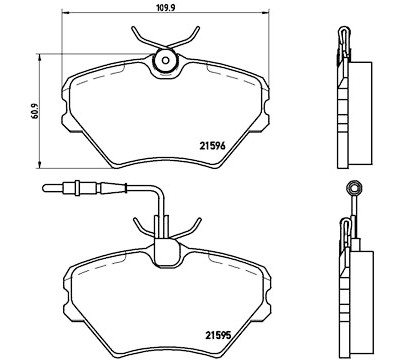 Jogo de 4 pastilhas de freio BREMBO P 68 022
