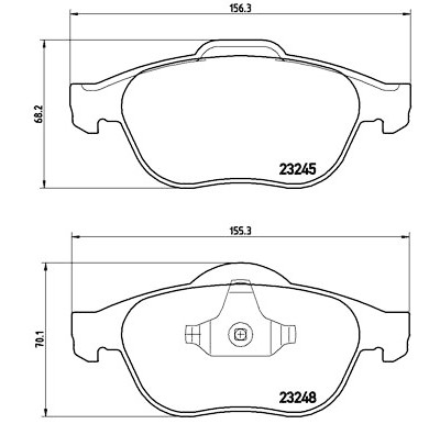 Jogo de 4 pastilhas de freio BREMBO P 68 032