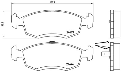 Jogo de 4 pastilhas de freio BREMBO P 68 039