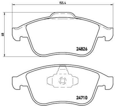 Jogo de 4 pastilhas de freio BREMBO P 68 052