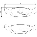 Jogo de 4 pastilhas de freio BREMBO P 71 003