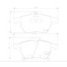 Jogo de 4 pastilhas de travao com lado de instalacao direccional Brake Pads
