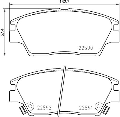 Jogo de 4 pastilhas de freio BREMBO P 77 001