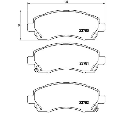Jogo de 4 pastilhas de freio BREMBO P 78 009
