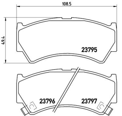 Jogo de 4 pastilhas de freio BREMBO P 79 013