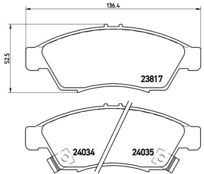 Jogo de 4 pastilhas de freio BREMBO P 79 014