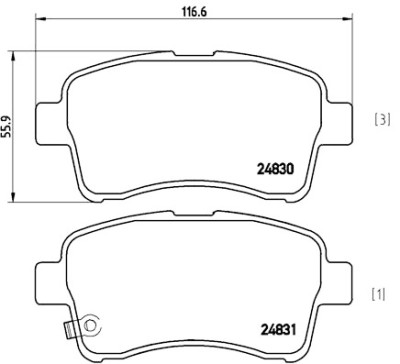 Jogo de 4 pastilhas de freio BREMBO P 79 021