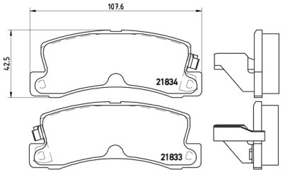 Jogo de 4 pastilhas de freio BREMBO P 83 015
