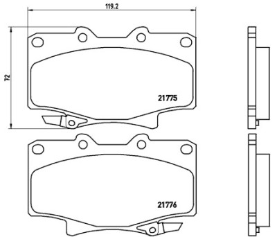 Jogo de 4 pastilhas de freio BREMBO P 83 025