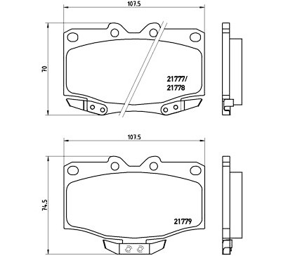 Jogo de 4 pastilhas de freio BREMBO P 83 026