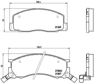 Jogo de 4 pastilhas de freio BREMBO P 83 029