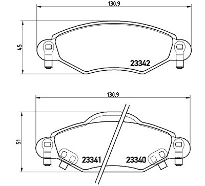 Jogo de 4 pastilhas de freio BREMBO P 83 053