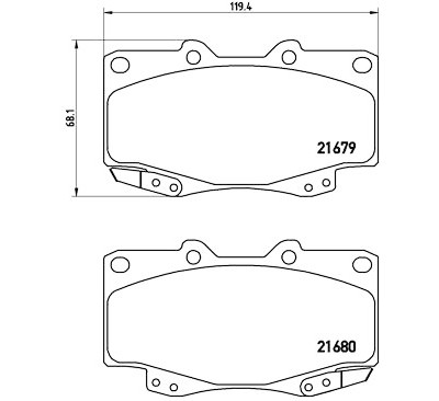 Jogo de 4 pastilhas de freio BREMBO P 83 069