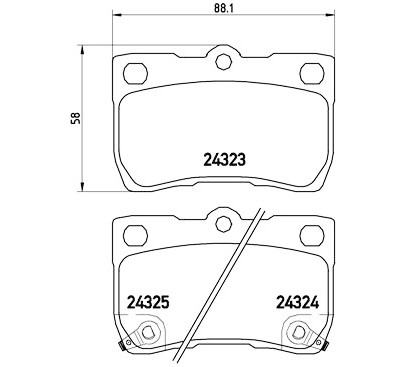 Jogo de 4 pastilhas de freio BREMBO P 83 073