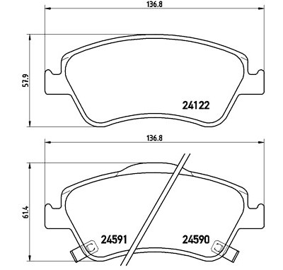 Jogo de 4 pastilhas de freio BREMBO P 83 079