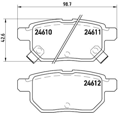 Jogo de 4 pastilhas de freio BREMBO P 83 083