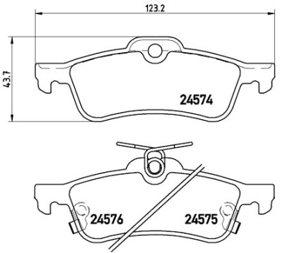 Jogo de 4 pastilhas de freio BREMBO P 83 087