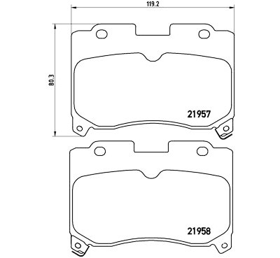 Jogo de 4 pastilhas de freio BREMBO P 83 090