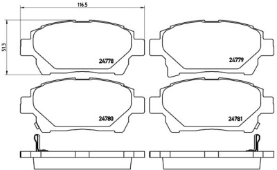 Jogo de 4 pastilhas de freio BREMBO P 83 097