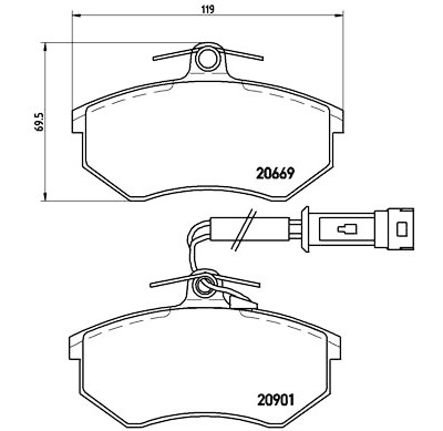 Jogo de 4 pastilhas de freio BREMBO P 85 016