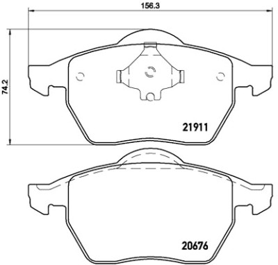 Jogo de 4 pastilhas de travao com lado de instalacao direccional Brake Pads