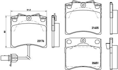 Jogo de 4 pastilhas de freio BREMBO P 85 048