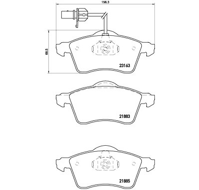 Jogo de 4 pastilhas de freio com lado de instalação BREMBO P 85 049