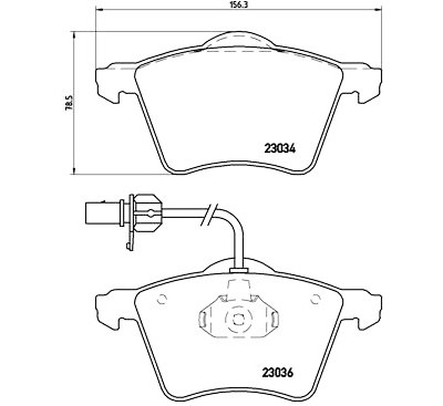 Jogo de 4 pastilhas de travao com lado de instalacao direccional Brake Pads