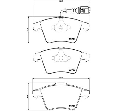 Jogo de 4 pastilhas de freio BREMBO P 85 082