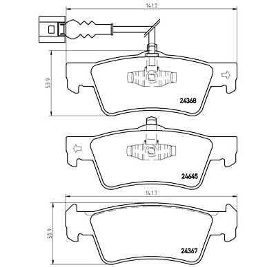 Jogo de 4 pastilhas de freio BREMBO P 85 091