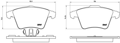 Jogo de 4 pastilhas de freio BREMBO P 85 106