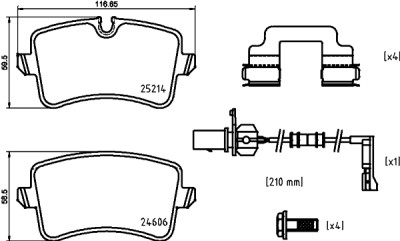 Jogo de 4 pastilhas de freio BREMBO P 85 150