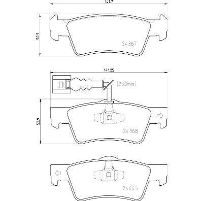 Jogo de 4 pastilhas de freio BREMBO P 85 163