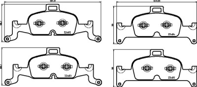Jogo de 4 pastilhas de freio BREMBO P 85 164