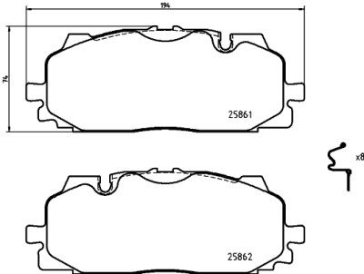 Jogo de 4 pastilhas de freio BREMBO P 85 165