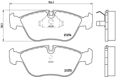 Jogo de 4 pastilhas de freio BREMBO P 86 013
