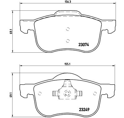 Jogo de 4 pastilhas de freio BREMBO P 86 020