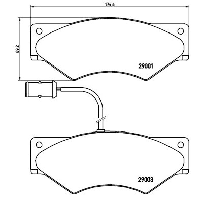 Jogo de 4 pastilhas de freio BREMBO P A6 007
