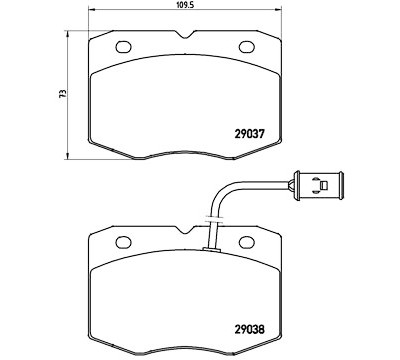 Jogo de 4 pastilhas de freio BREMBO P A6 014
