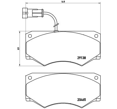 Jogo de 4 pastilhas de freio BREMBO P A6 016