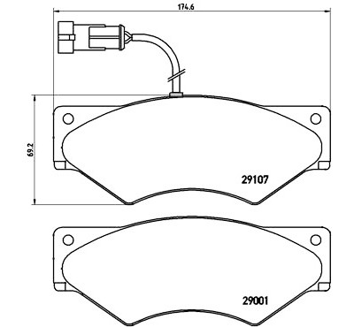 Jogo de 4 pastilhas de freio BREMBO P A6 018