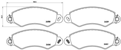 Jogo de 4 pastilhas de freio BREMBO P B1 002