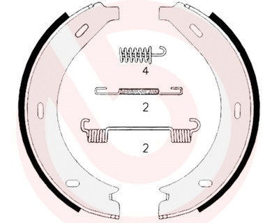 Jogo de maxilas de travão, travão de estacionamento