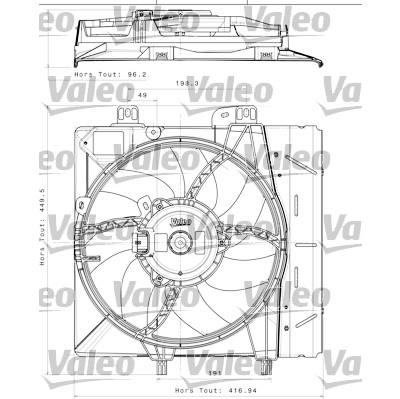 Motor elétrico, ventilador do radiador