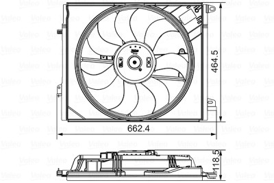 Motor elétrico, ventilador do radiador