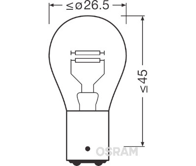 Lâmpada incandescente, luz traseira/de freio OSRAM 7225