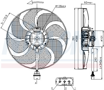 Ventilador, arrefecimento do motor NISSENS 85690